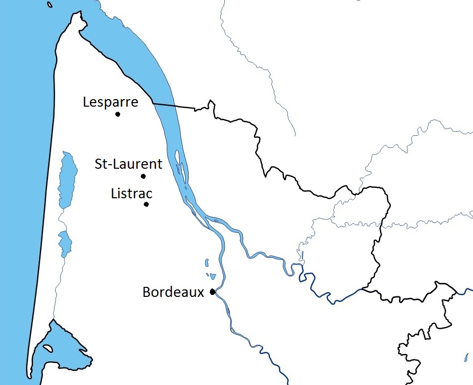 Carte Bordeaux-Lesparre